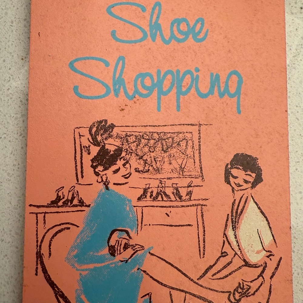 Vintage Door Hanger Sign Shoe Shopping Retro 1950s 1960s Inspired Pink - Picture 10 of 13